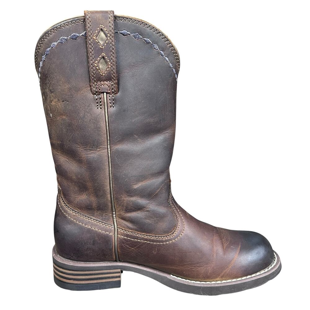 Ariat Heritage Roper Brown Leather Cowgirl Boots Women's 7.5 B - Picture 4 of 10